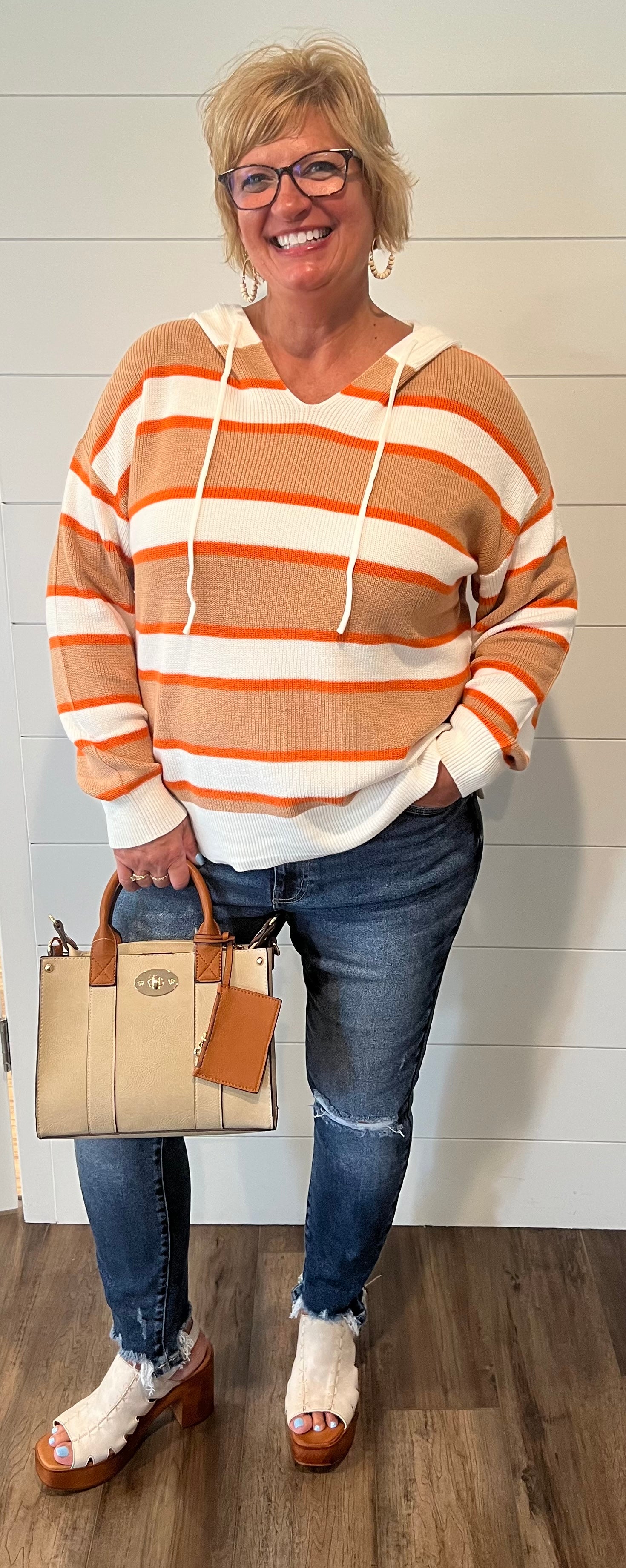 Fall light Weight Striped Hoodie Regular & Plus