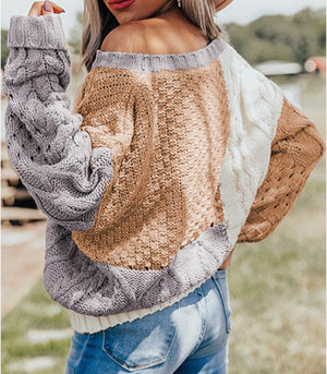 Colorblock Monochrome Textured Sweater Regular & Plus