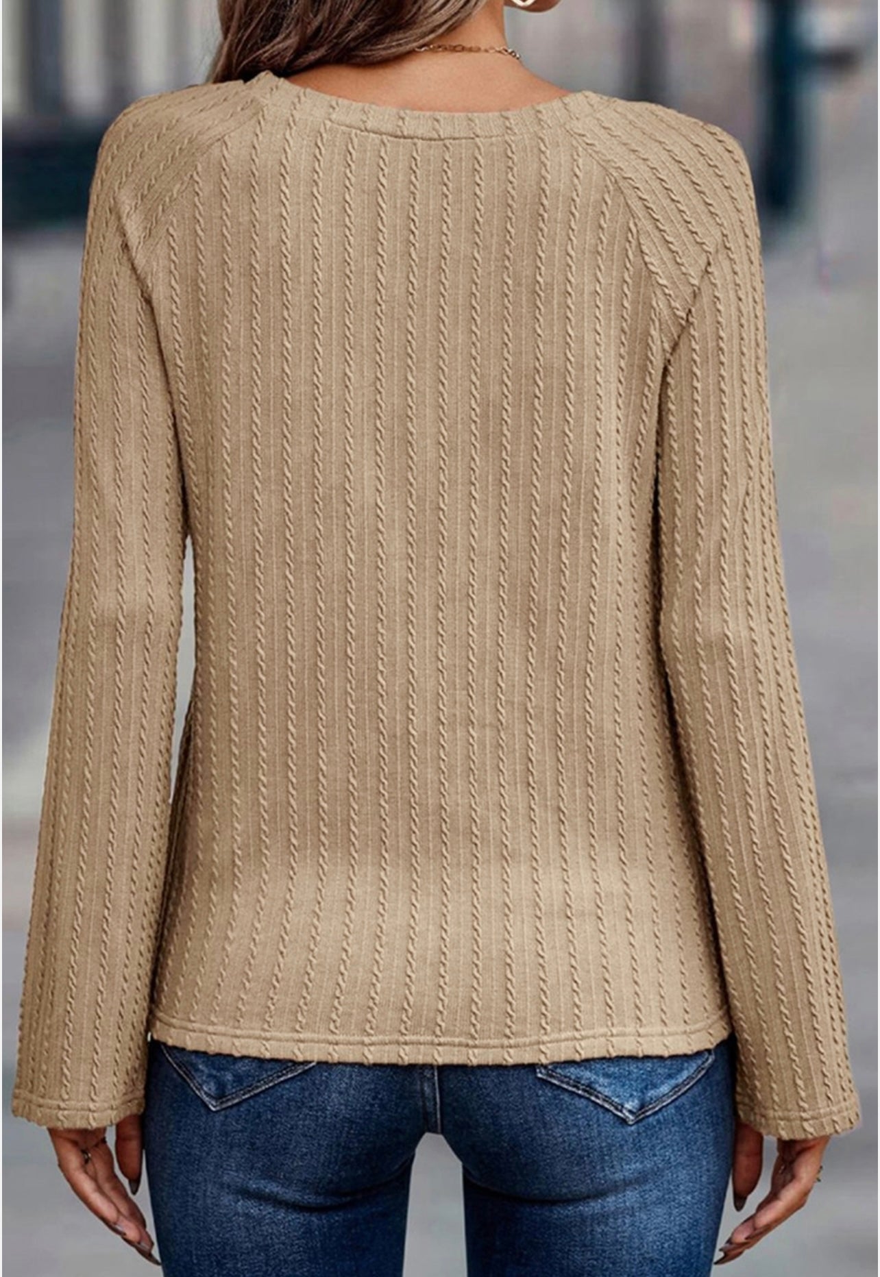 Textured Long Sleeve Knit Top - Regular & Plus