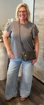 Grey Layered Ruffle Sleeve Top