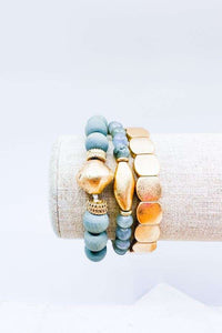 Light Blue & Gold Bracelet Set