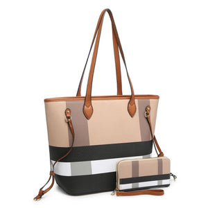 Light Brown Plaid 2-1 Purse