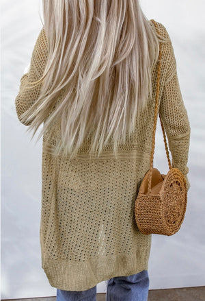Pointelle Knit Open Front Cardigan - Regular & Plus