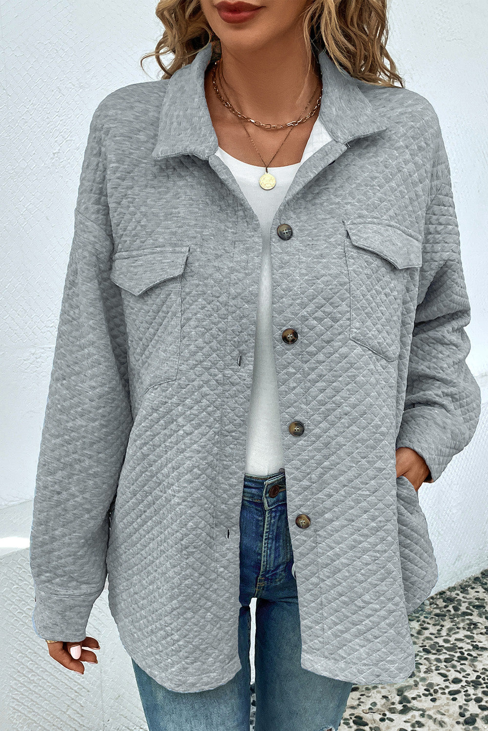 Gray Button Up - Regular & Plus
