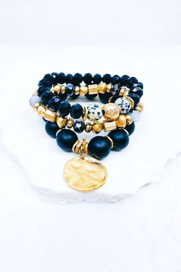 Black & Gold Bracelet Set