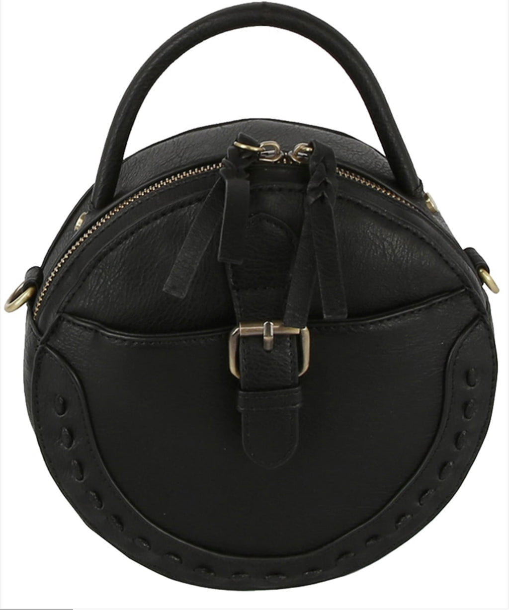 Black Round Crossbody purse