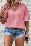 Pink Flowy Sleeve Top. - Regular & Plus