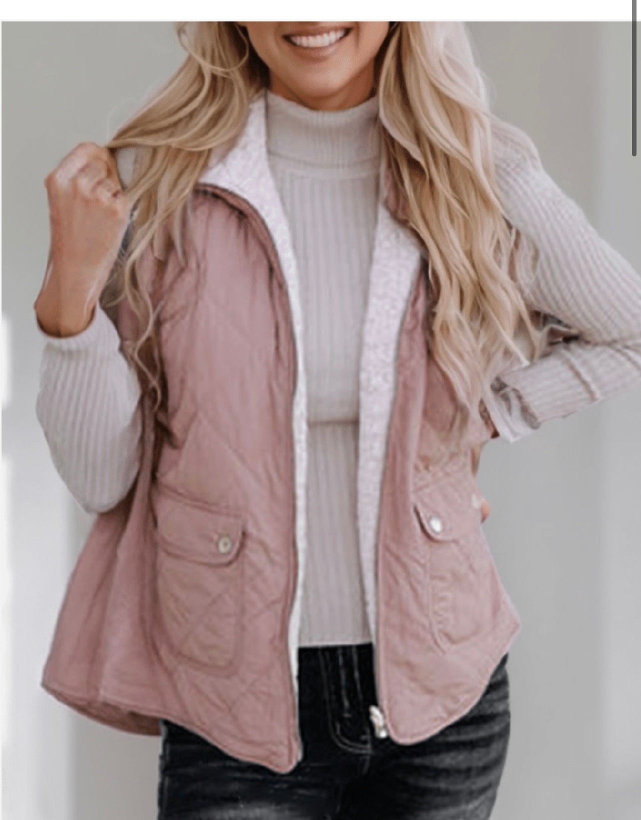 Pink Fleece Lined vest