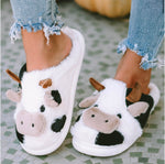 Animal Cow Plush Slippers