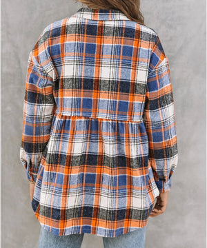 Snap Button Raw Hem Shacket - Regular & Plus