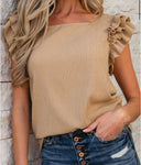 Ruffle Layered Square Neck Top