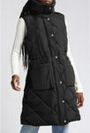 Black Quilted Long Vest