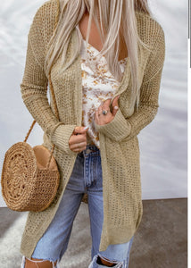 Pointelle Knit Open Front Cardigan - Regular & Plus