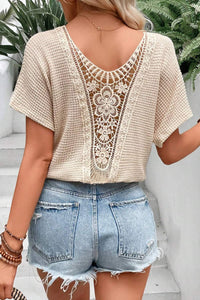 Khaki Top with Lace Back