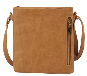 Tan Fashion Buckle Flap Crossbody Purse