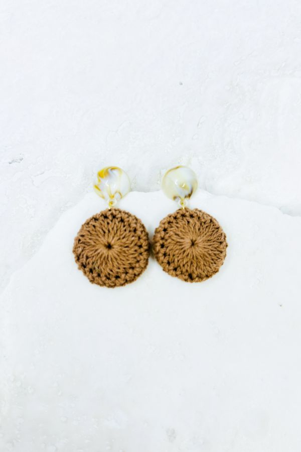 Brown & Cream Earrings